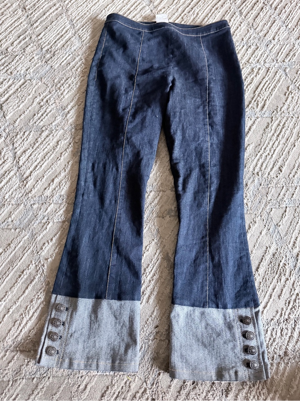cinq à sept Dark Indigo Denim Jeans with Light Cuffs with buttons  size 4